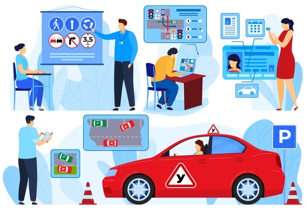 dạy lái xe bảng chỉ dẫn