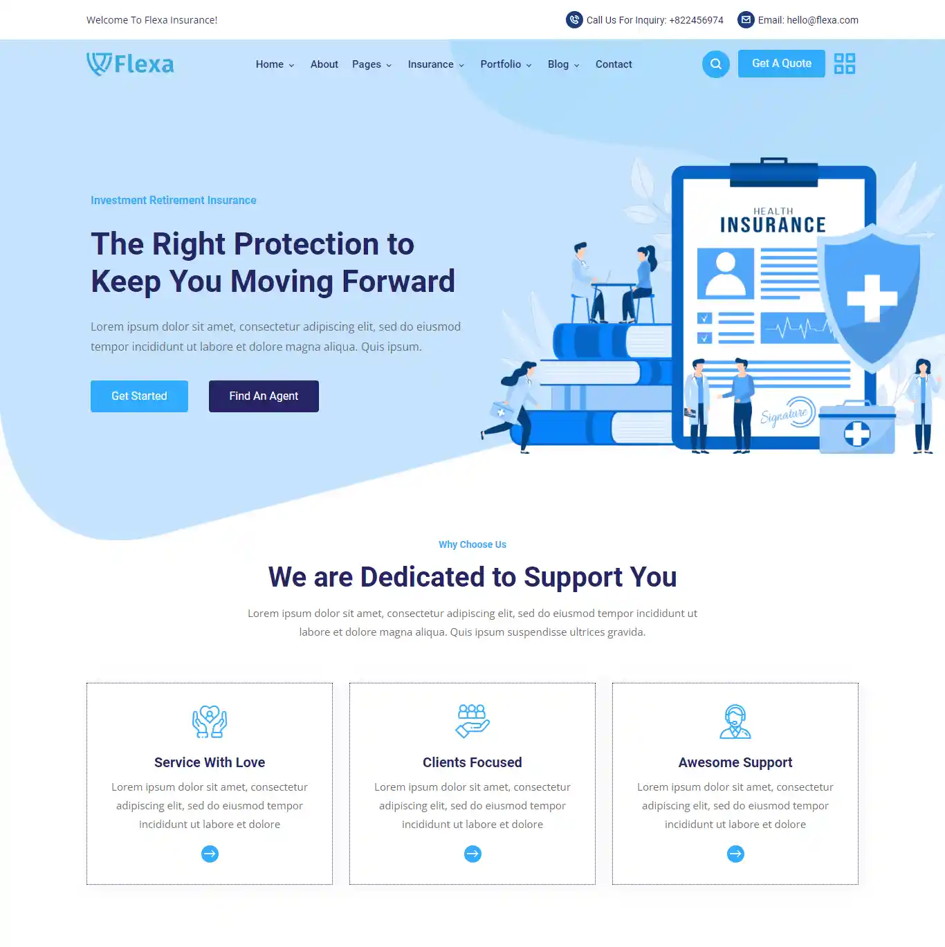 Mẫu website bảo hiểm flexa