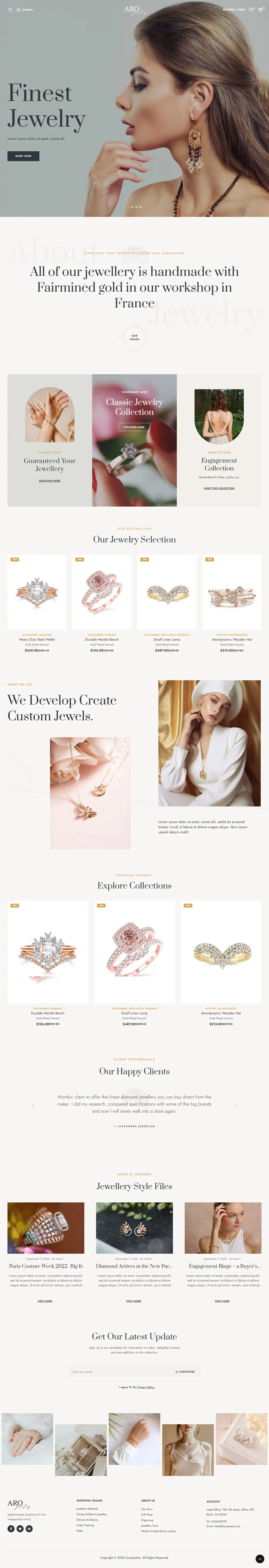 Aro - Giao Diện Web Bán Trang Sức & Phụ Kiện SEO