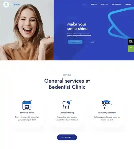 Bedentist - Giao Diện Web Phòng Khám Nha Khoa Đẹp