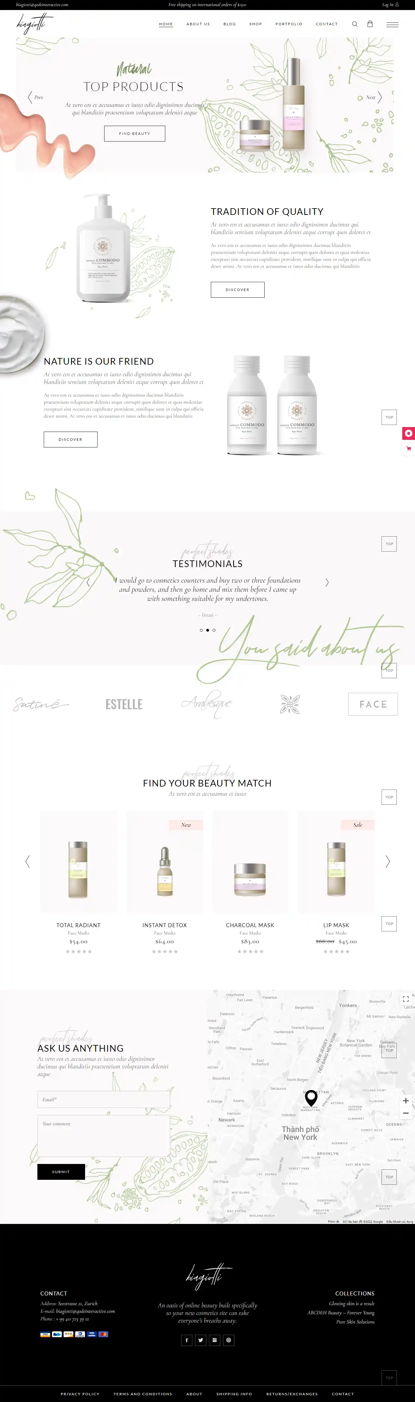 Biagiotti: Mẫu Website Nhãn Hiệu Mỹ Phẩm Đẹp Chuẩn SEO