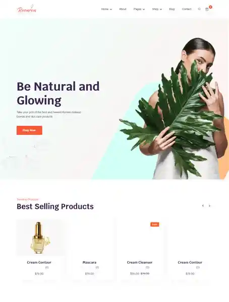 Boomrom - Giao Diện Web Mỹ Phẩm Thiên Nhiên Chuẩn SEO hình nền