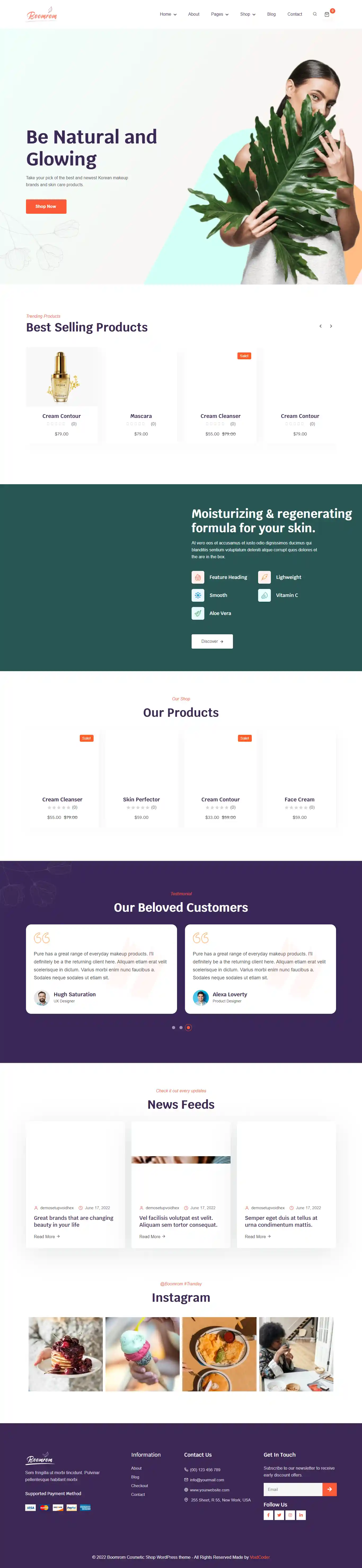 Boomrom - Giao Diện Web Mỹ Phẩm Thiên Nhiên Chuẩn SEO