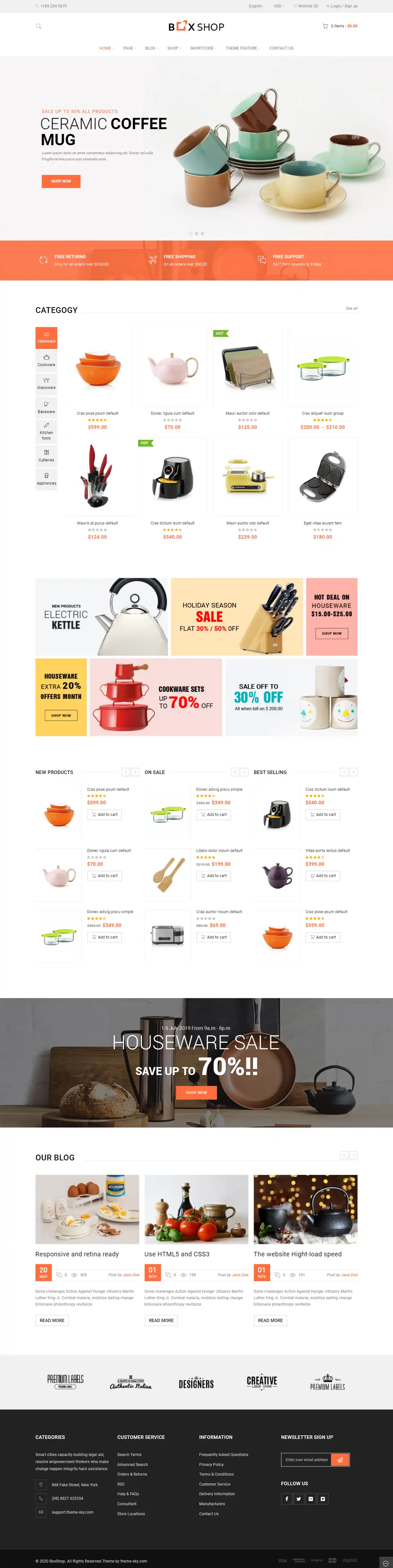 BoxShop - Giao Diện Web Đồ Gia Dụng Cao Cấp SEO chuẩn