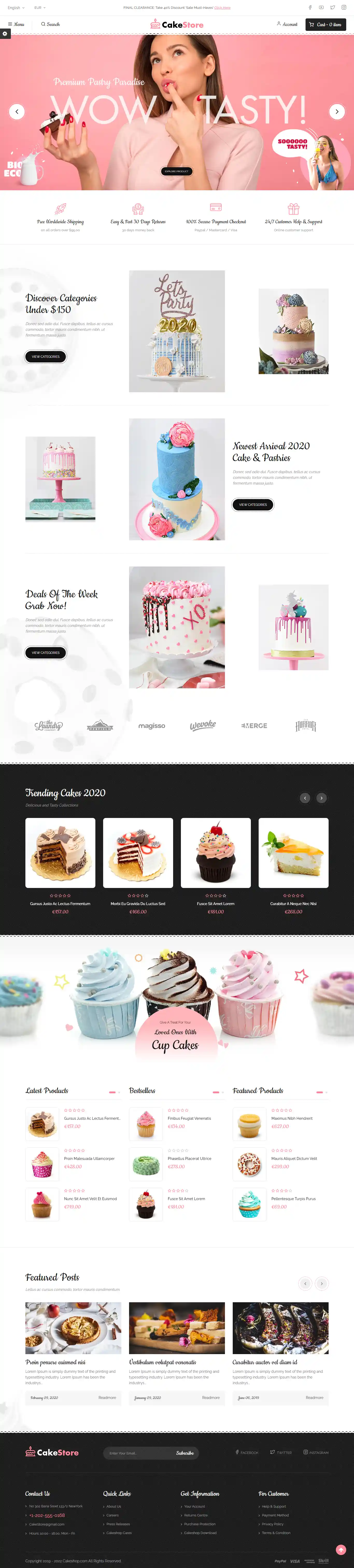 Cakestore: Mẫu Website Tiệm Bánh Ngọt Đẹp Chuẩn SEO