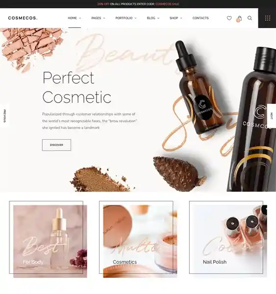 Cosmecos: Mẫu Website Mỹ Phẩm Organic Nhập Khẩu Chuẩn SEO hình nền