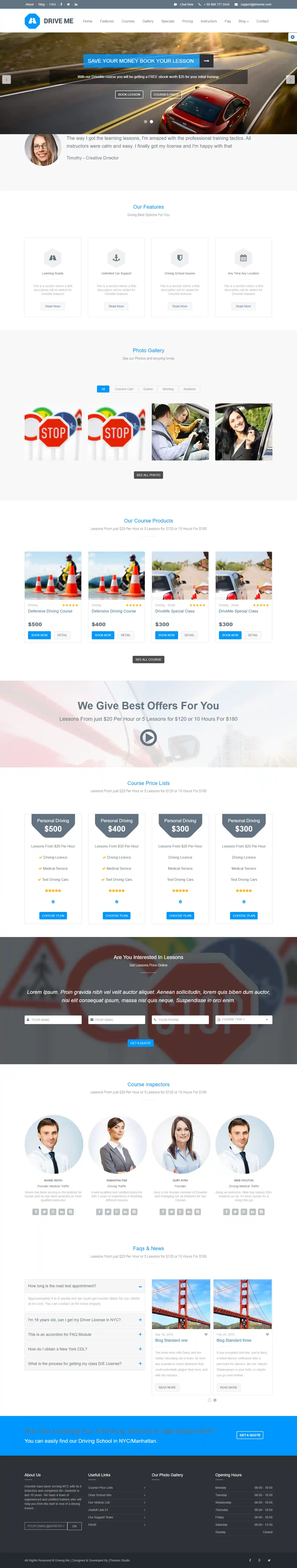 Driveme - Giao Diện Web Học Lái Xe Ô Tô & Xe Tải Đẹp