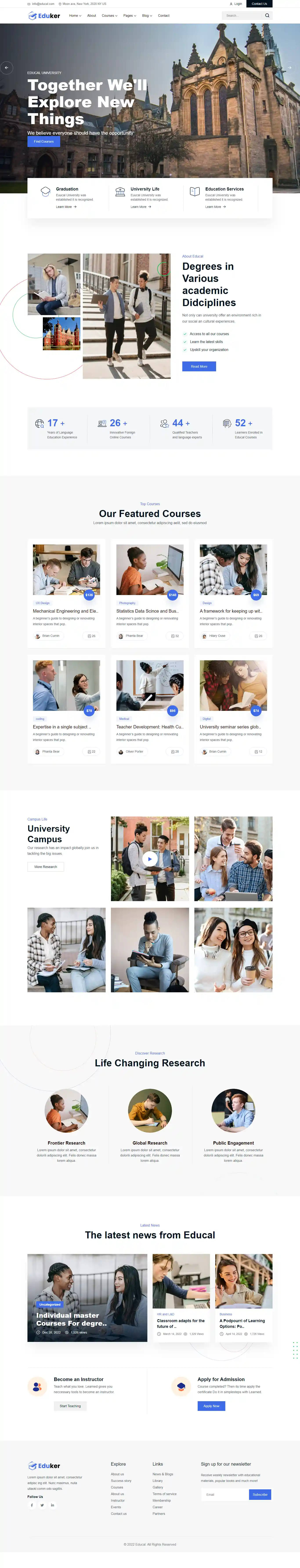 Eduker – Giao diện website giáo dục hiện đại