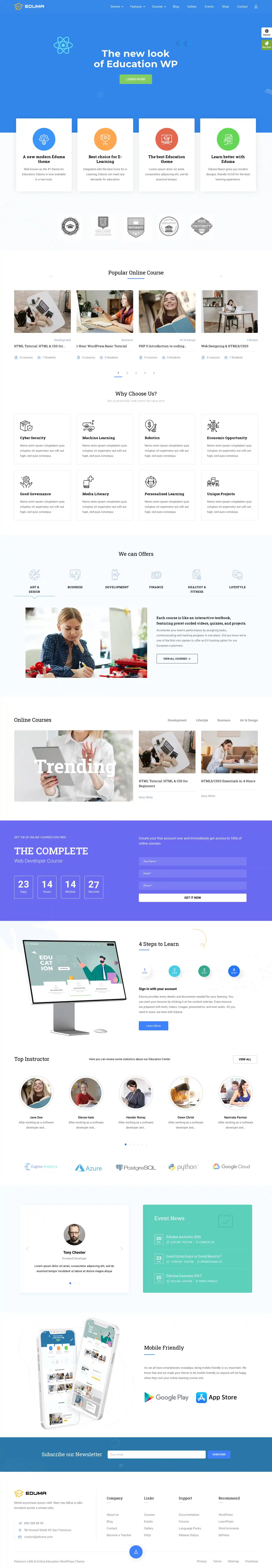 Eduma – Giao diện website giáo dục hiện đại, chuẩn SEO