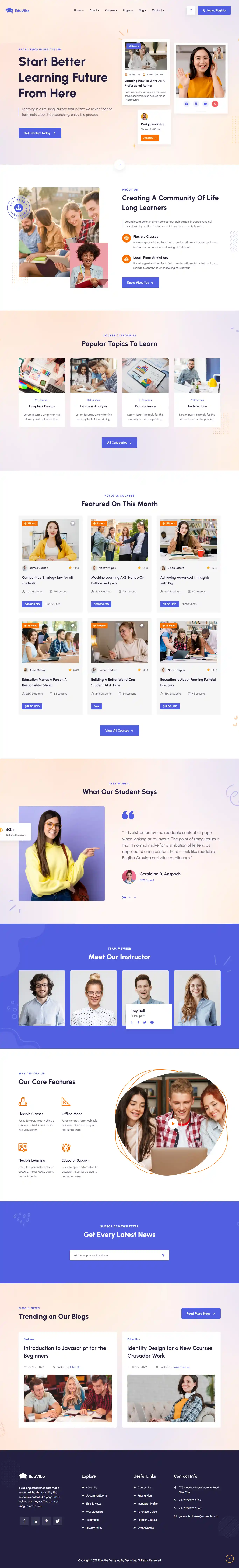EduVibe – Giao diện website giáo dục hiện đại