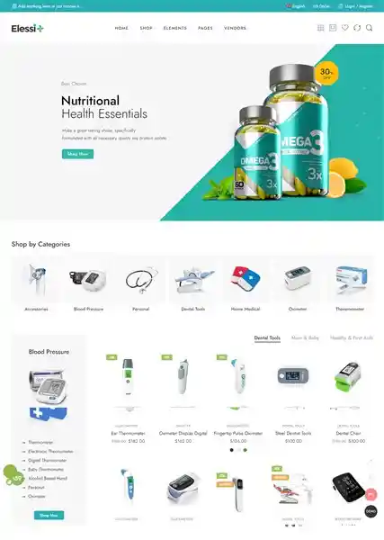 Elessi: Mẫu Website Thiết Bị Y Tế Chuyên Nghiệp