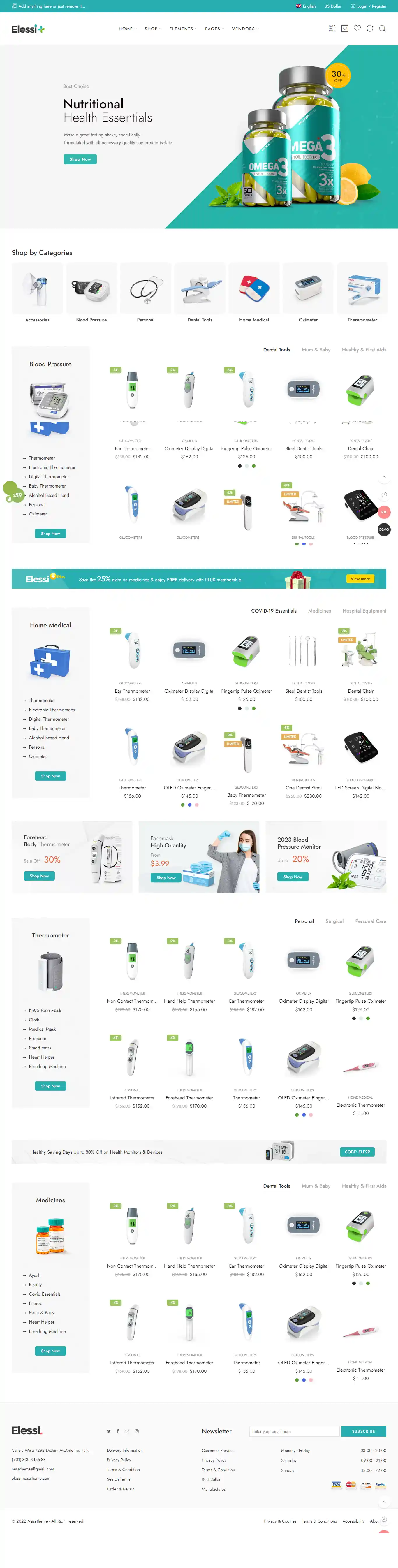 Elessi: Mẫu Website Thiết Bị Y Tế Chuyên Nghiệp & SEO