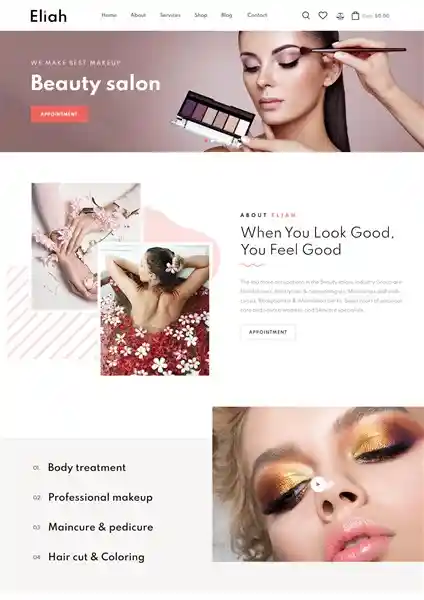Eliah - Giao Diện Web Dưỡng Da & Chăm Sóc Cơ Thể hình nền