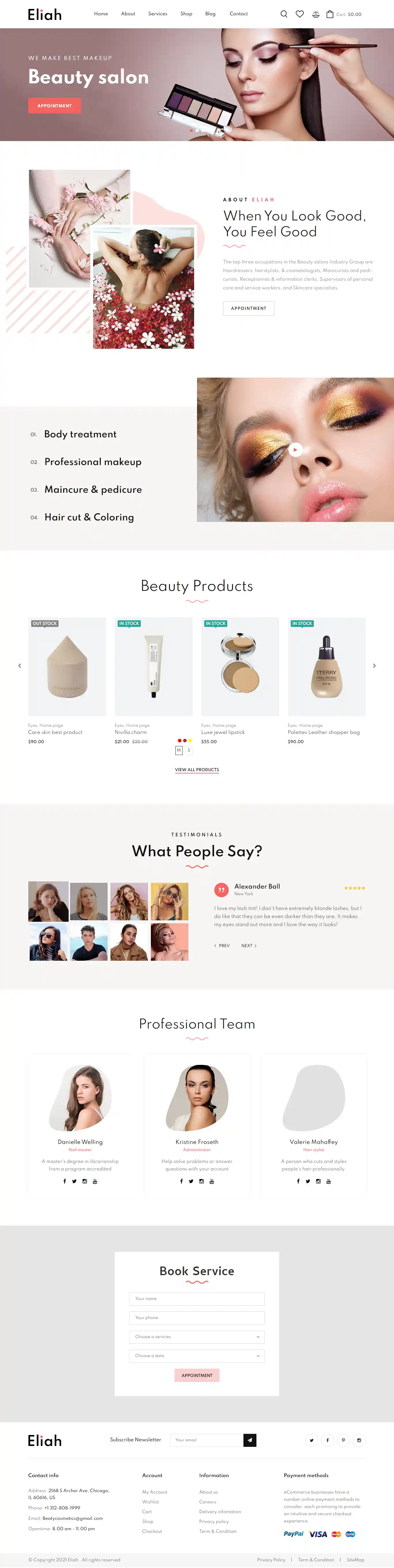 Eliah - Giao Diện Web Dưỡng Da & Chăm Sóc Cơ Thể