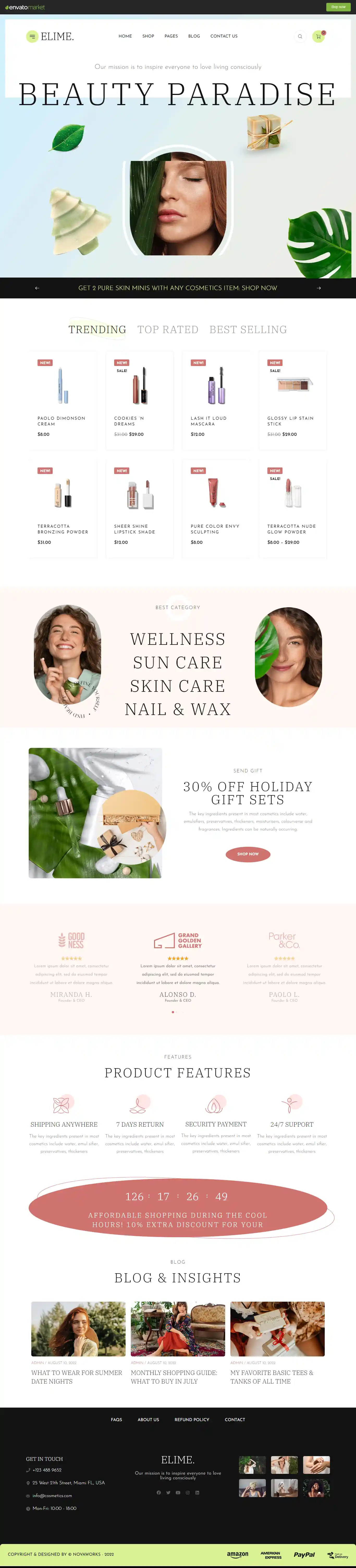 Elime - Giao Diện Web Mỹ Phẩm Handmade Đẹp Chuẩn SEO