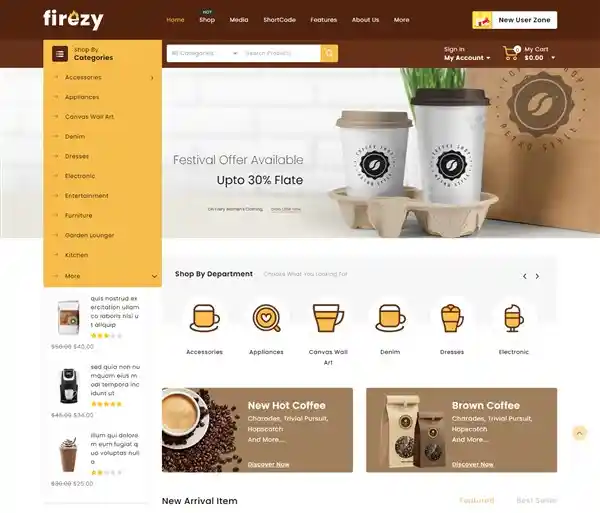 Firezy - Giao Diện Web Xuất Khẩu Cà Phê
