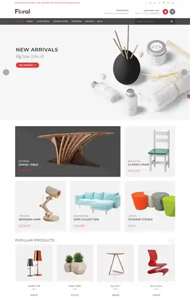 Floral - Giao Diện Web Shop Trang Trí Nội Thất Đẹp hình nền