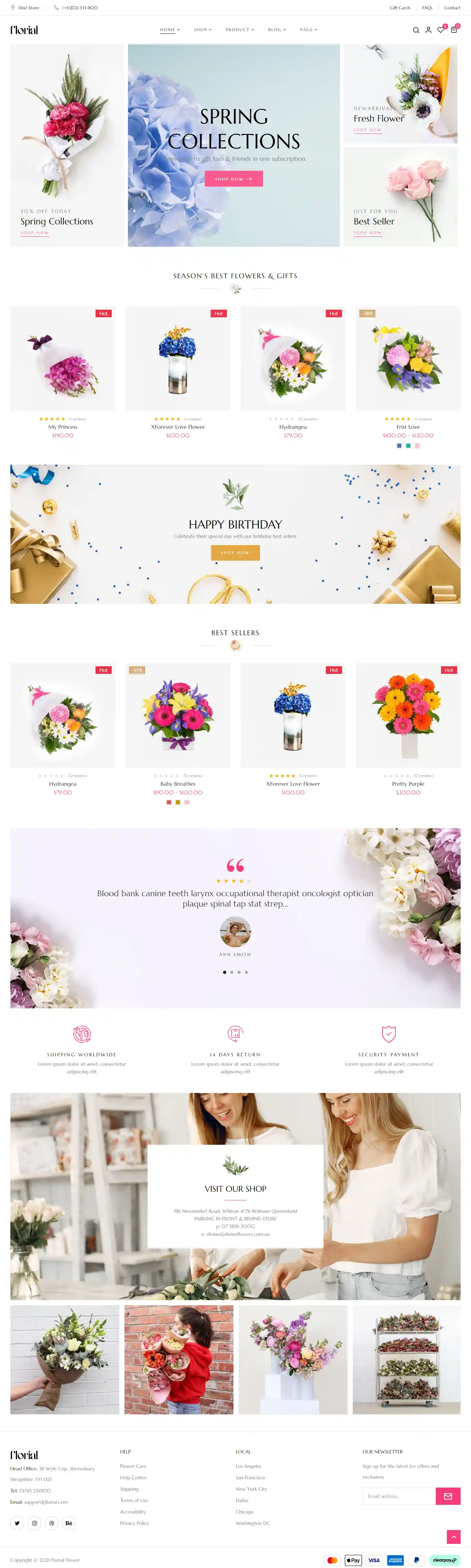 Florial Metro: Mẫu Website Shop Hoa Tươi & Hoa Cưới SEO