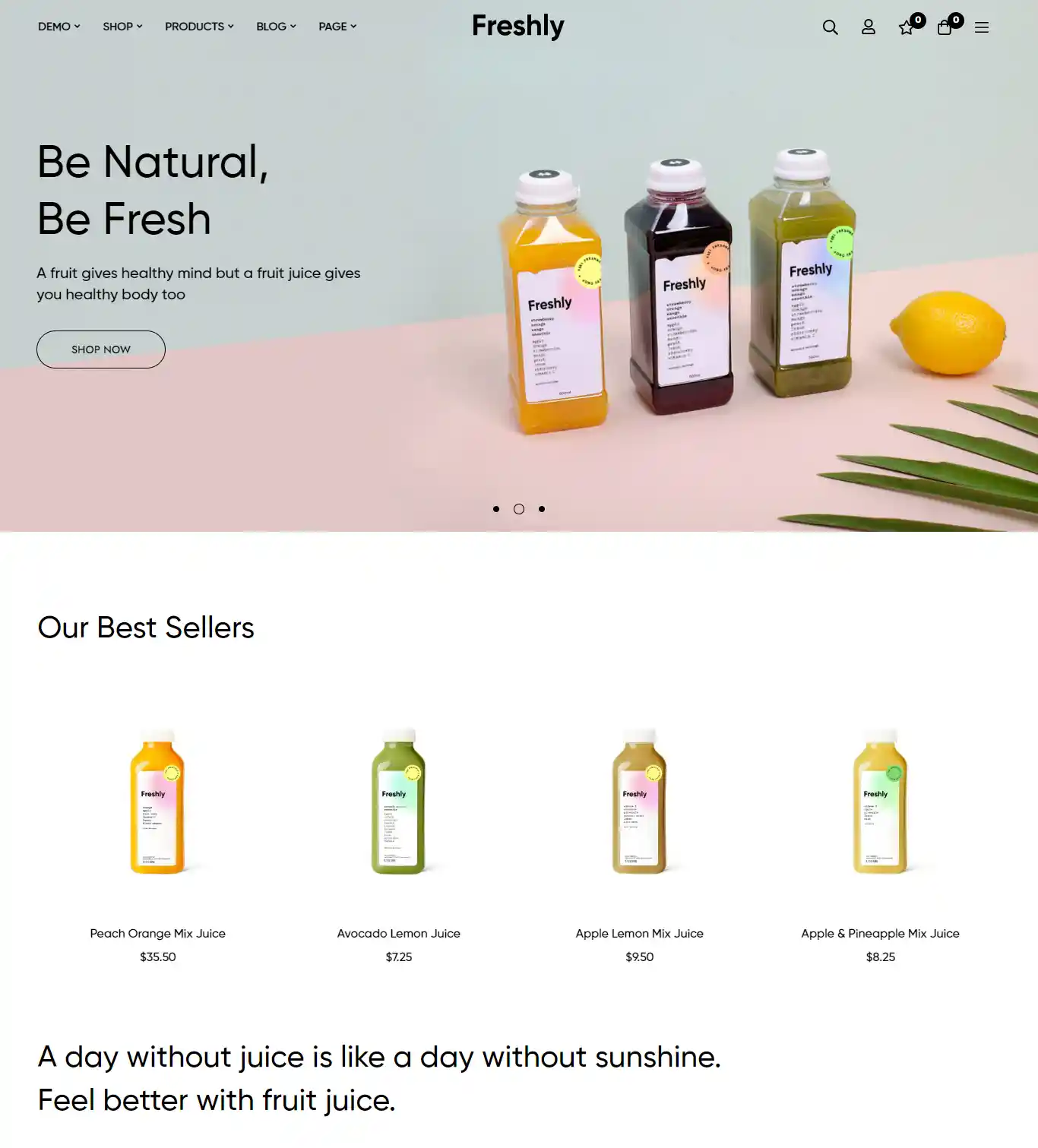 Freshly – Giao diện website nước ép trái cây hình đại diện