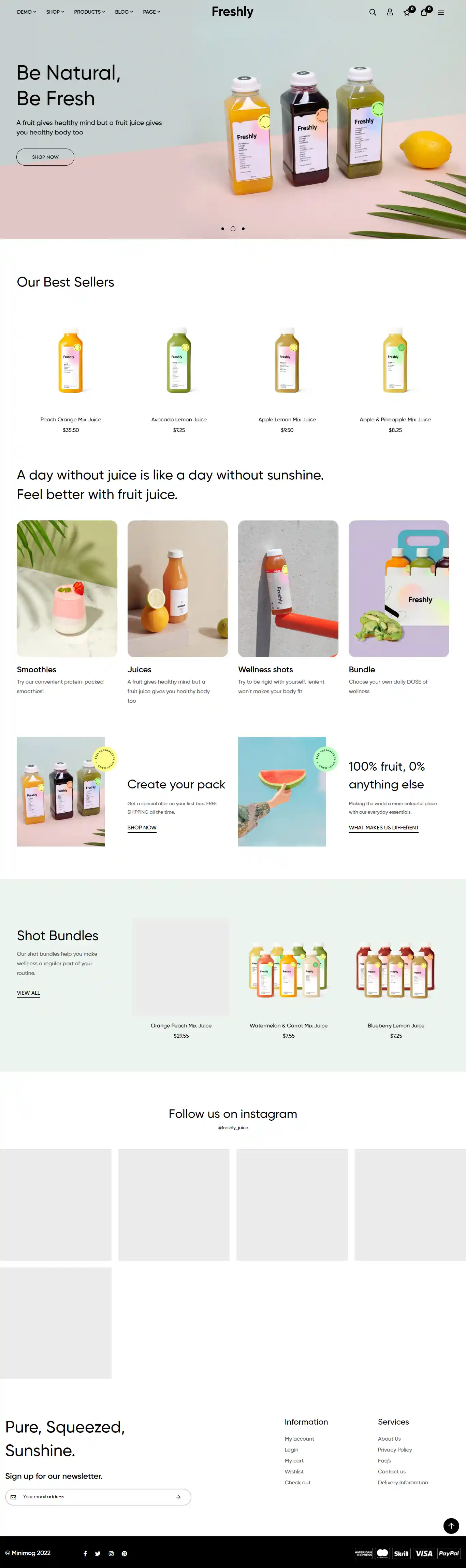 Freshly – Giao diện website nước ép trái cây