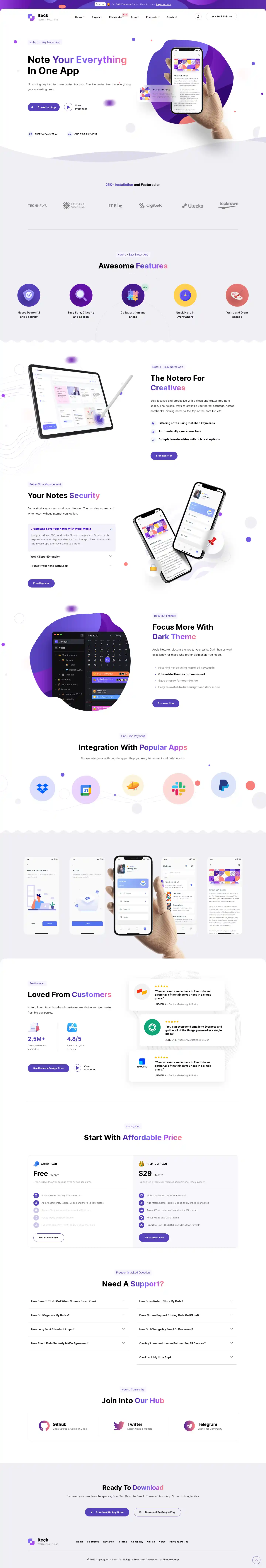 Giao diện Iteck chuẩn SEO cho Landing Page công nghệ
