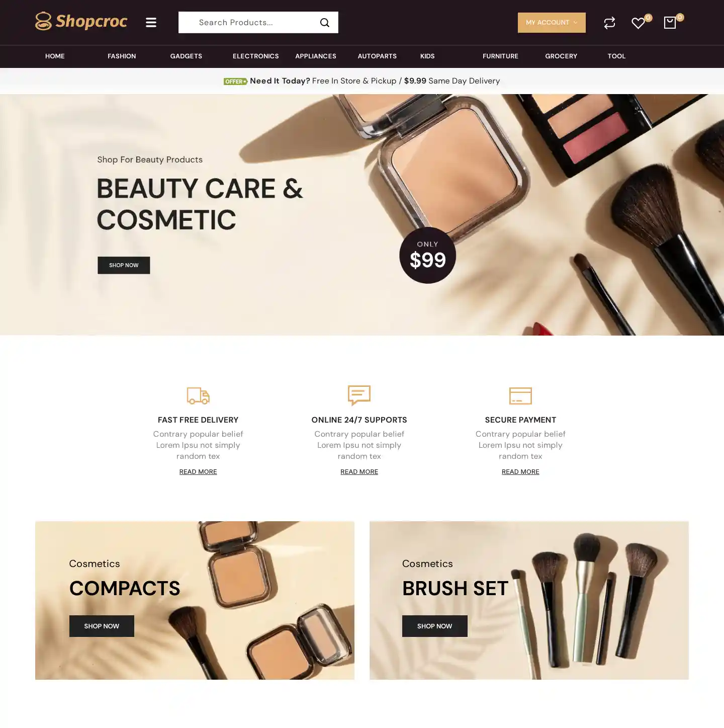 Giao diện Shopcroc chuẩn SEO cho cửa hàng mỹ phẩm hình đại diện