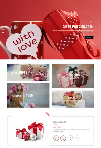 Gifts Shop - Giao Diện Web Shop Quà Tặng Sự Kiện Đẹp hình nền