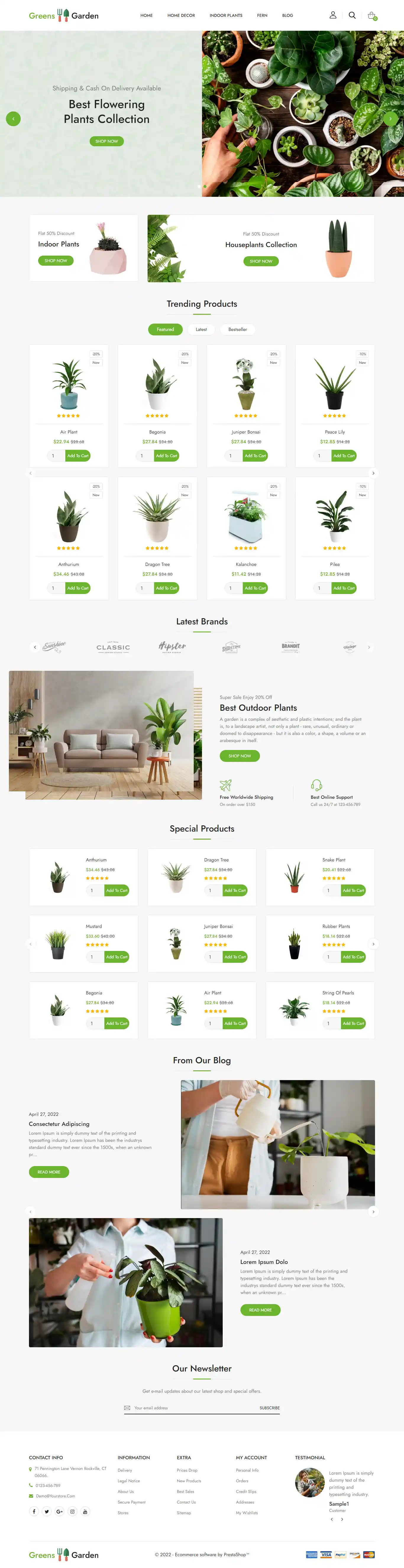 Green Plants - Giao Diện Web Cây Cảnh Văn Phòng Chuẩn SEO