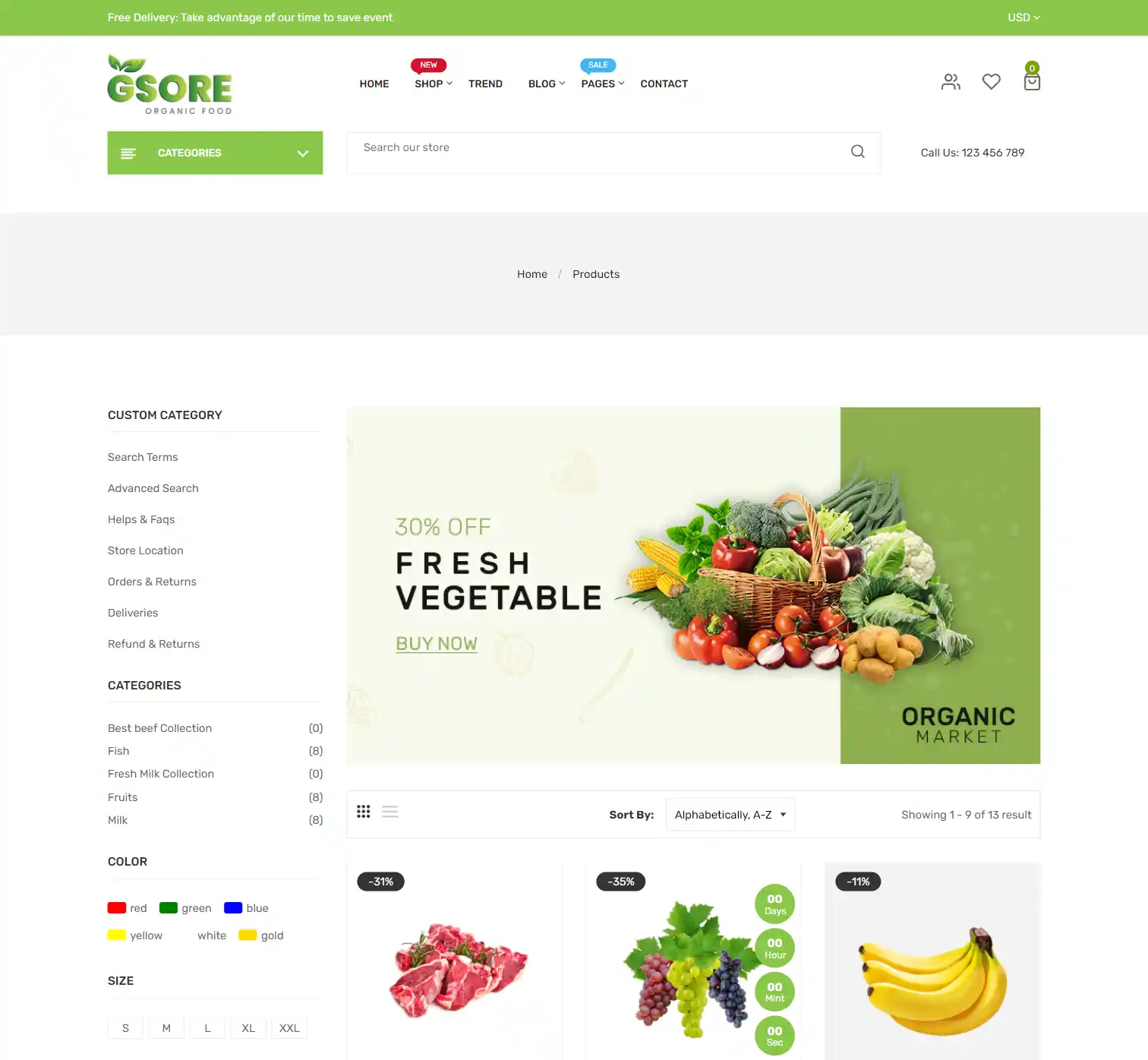 Gstore - Giao Diện Web Siêu Thị Thực Phẩm SEO chuẩn, dễ nâng cấp hình nền