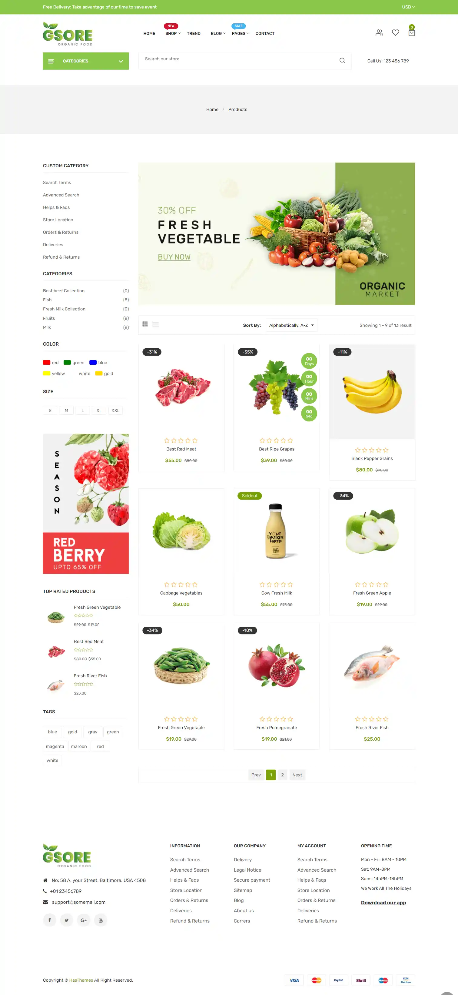 Gstore - Giao Diện Web Siêu Thị Thực Phẩm SEO chuẩn, dễ nâng cấp