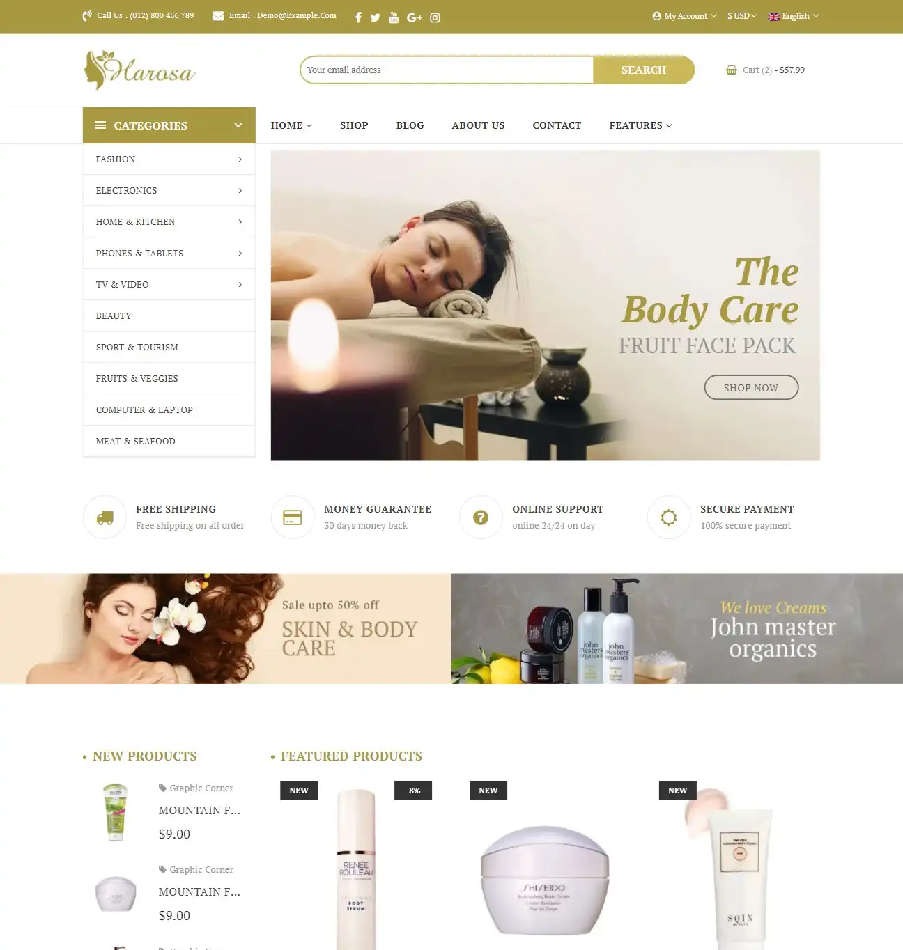 Harosa - Giao Diện Web Bán Mỹ Phẩm SEO chuẩn & Dễ Dùng hình nền