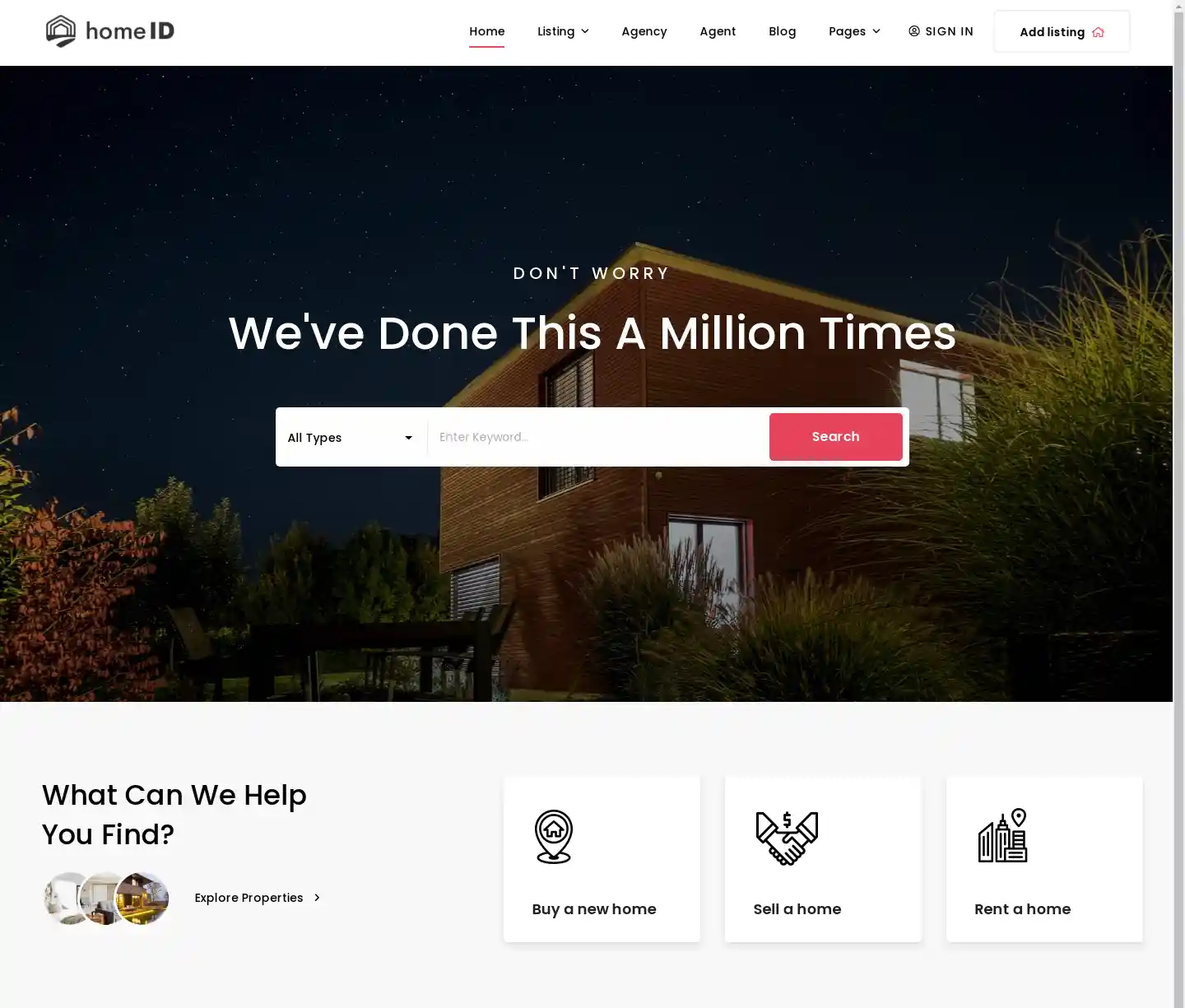 HomeID – Giao diện website bất động sản hiện đại hình đại diện