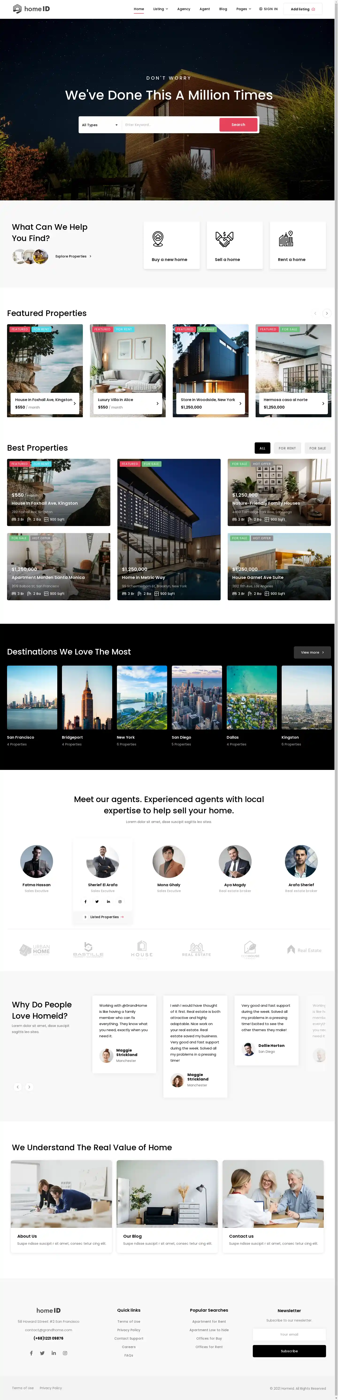 HomeID – Giao diện website bất động sản hiện đại