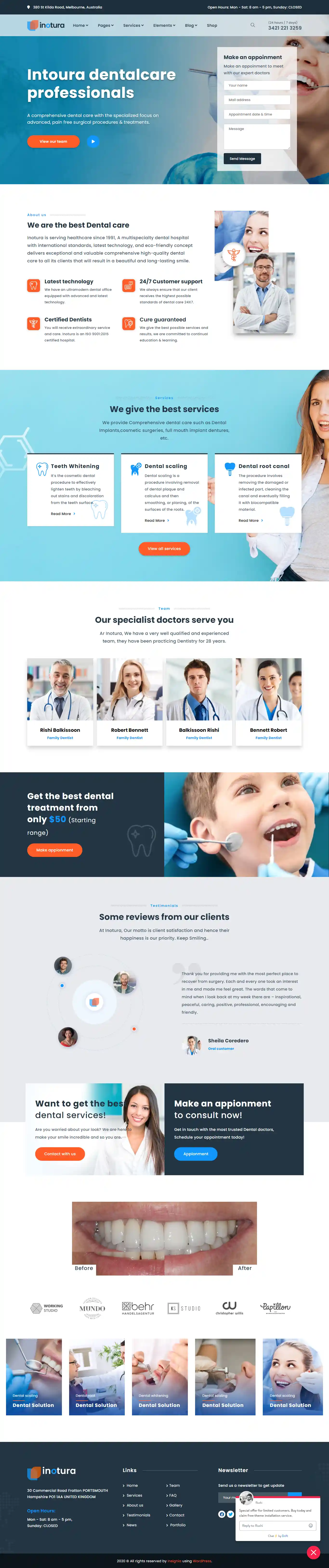 Inotura - Giao Diện Web Nha Khoa Thẩm Mỹ Đẹp Chuẩn SEO