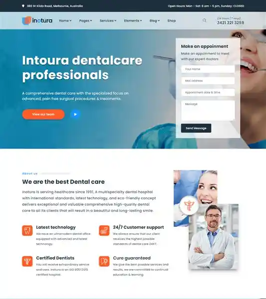 Inotura - Giao Diện Web Nha Khoa Thẩm Mỹ Đẹp