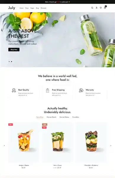 July: Mẫu Website Cửa Hàng Trái Cây & Rau Xanh Chuẩn SEO hình đại diện