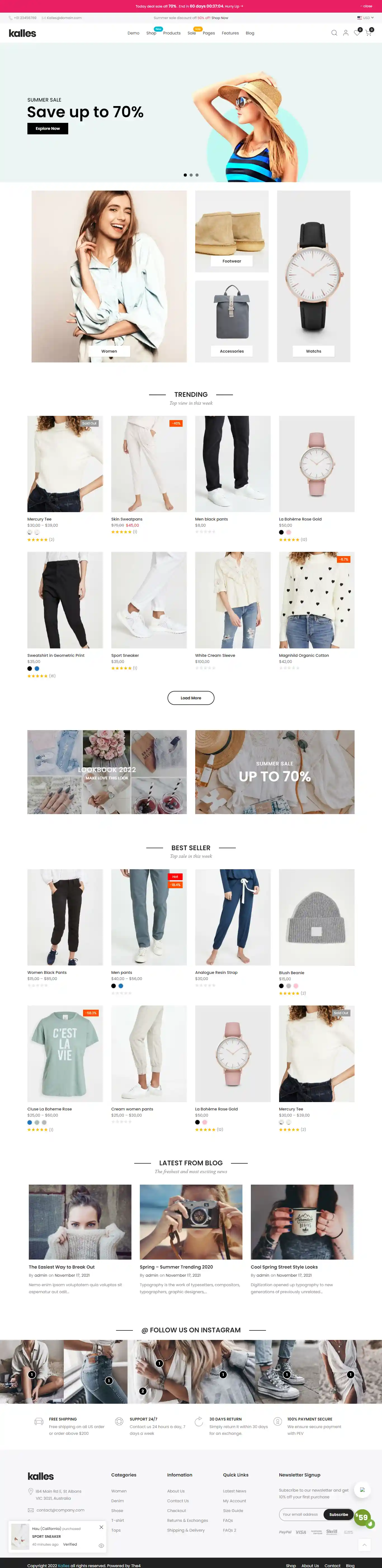 Kalles – Giao Diện Web Shop Thời Trang Nam Nữ Chuẩn SEO