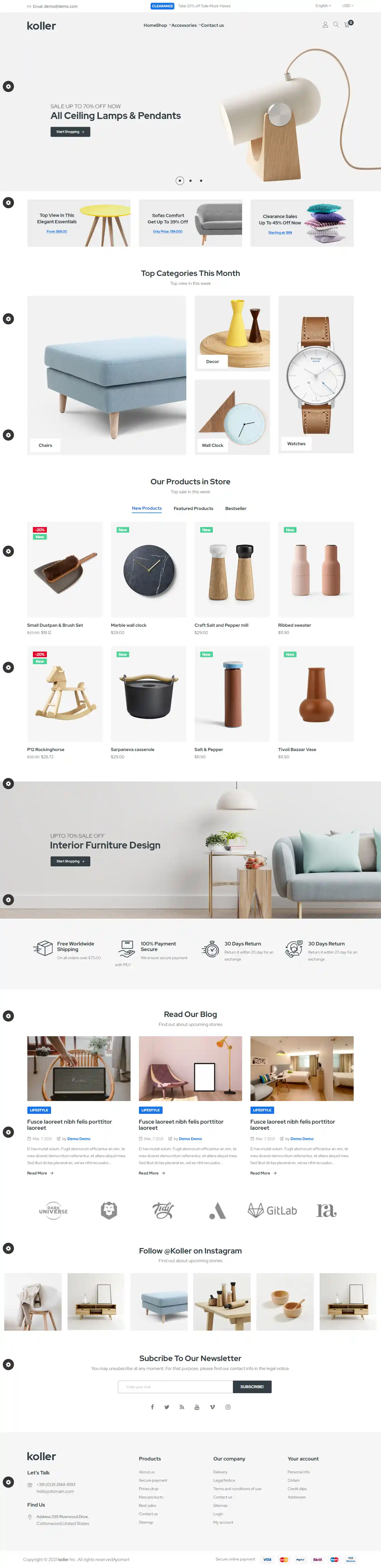 Koller - Giao Diện Web Trang Trí Nội Thất Hiện Đại