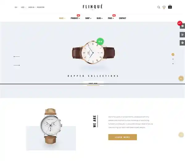 Leo Flinque - Giao Diện Website Đồng Hồ Thời Trang hình nền