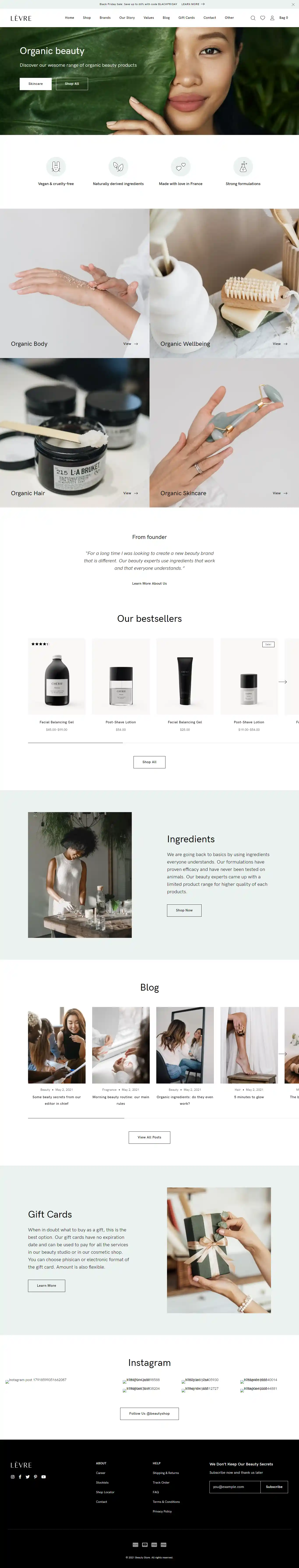 Levre - Giao Diện Web Nước Hoa & Mỹ Phẩm Nam Giới