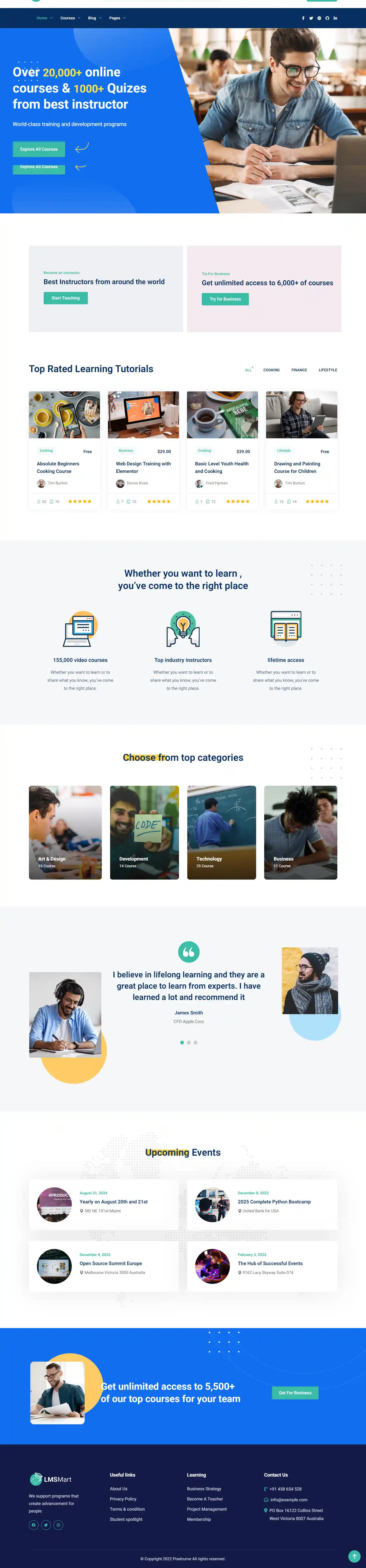 LMSMart - Giao Diện Web Giáo Dục & Tuyển Sinh Trực Tuyến Đẹp