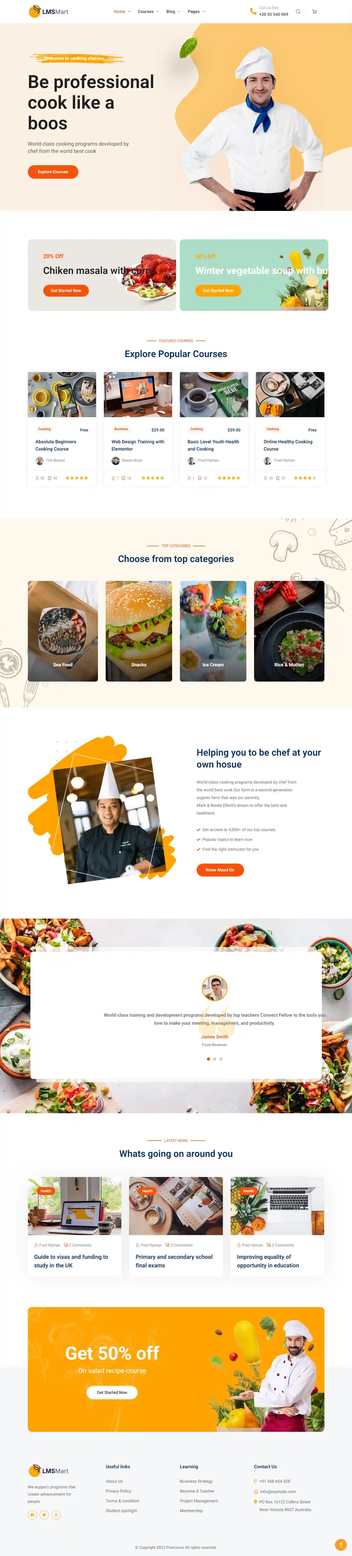 LMSMart - Mẫu Website Dạy Nghề & Học Kỹ Năng Online Đẹp