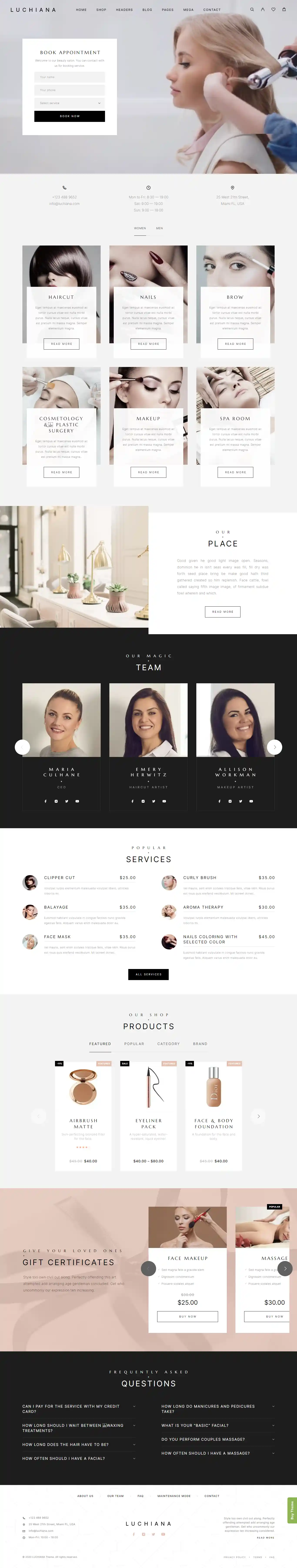 Luchiana: Mẫu Website Tiệm Tóc & Salon Tóc Sang Trọng