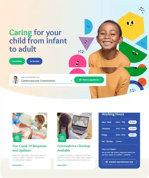 Cliniq: Mẫu Website Phòng Khám Nhi Khoa