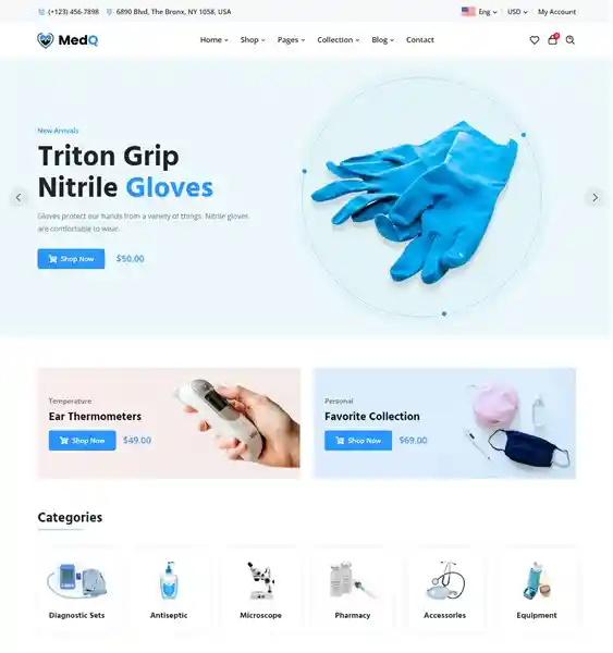 MedQ - Giao Diện Web Bán Thuốc & Vật Tư Y Tế Đẹp