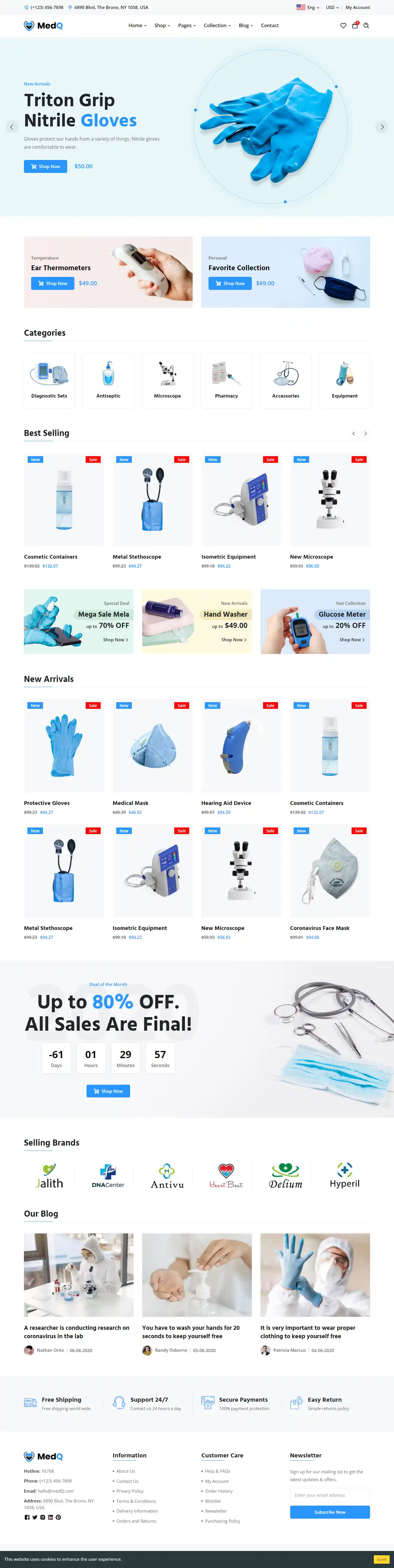 MedQ - Giao Diện Web Bán Thuốc & Vật Tư Y Tế Đẹp