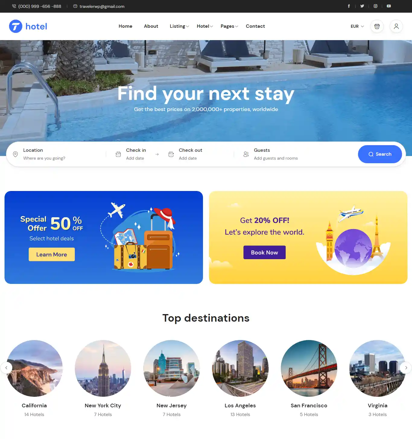 Modtel – Giao diện website cho thuê phòng hiện đại hình đại diện