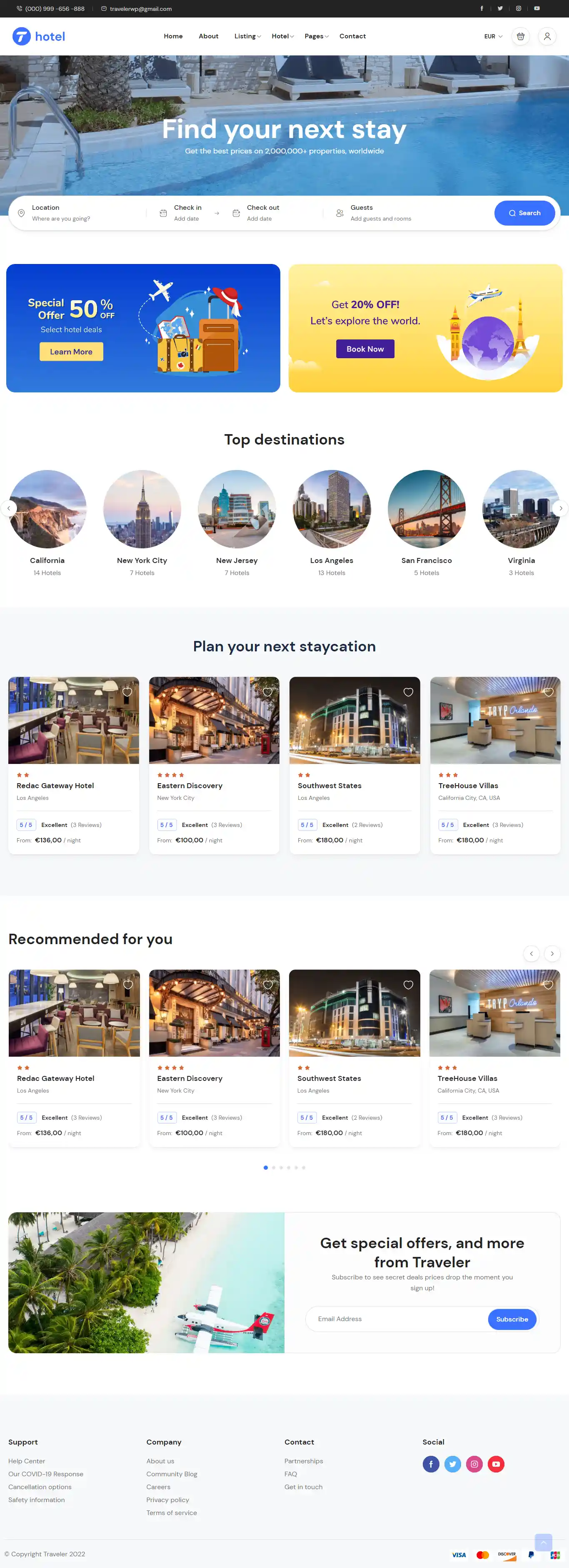 Modtel – Giao diện website cho thuê phòng hiện đại