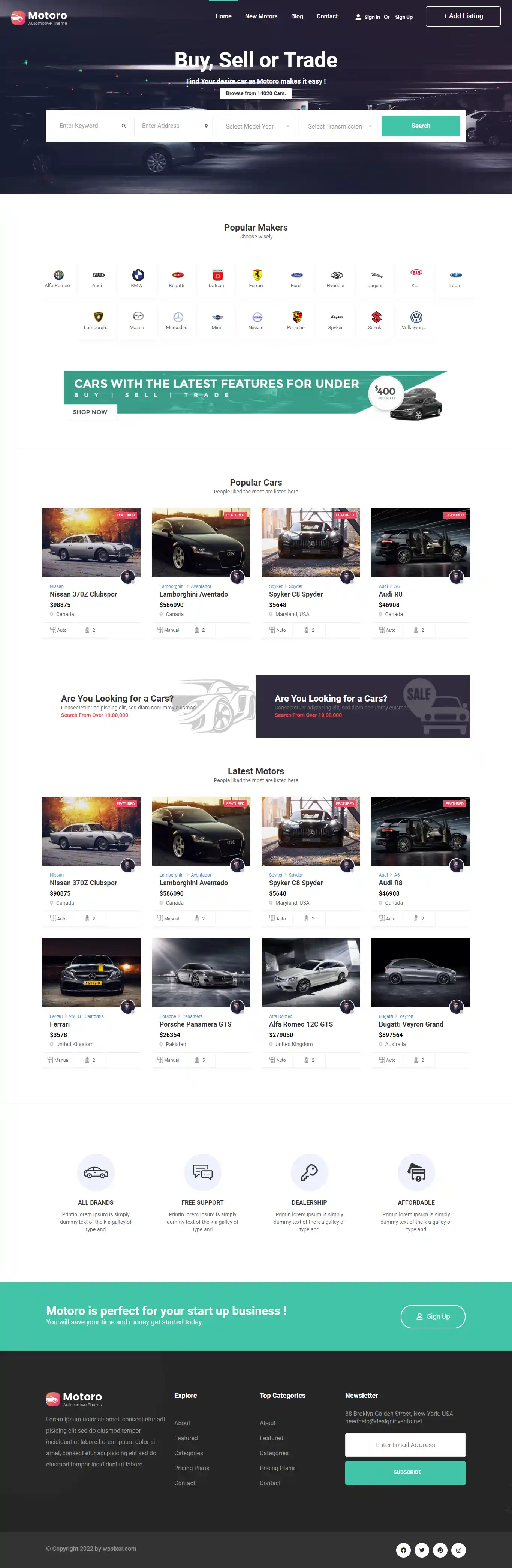 Motoro - Giao Diện Web Bán Xe Hơi Đẹp