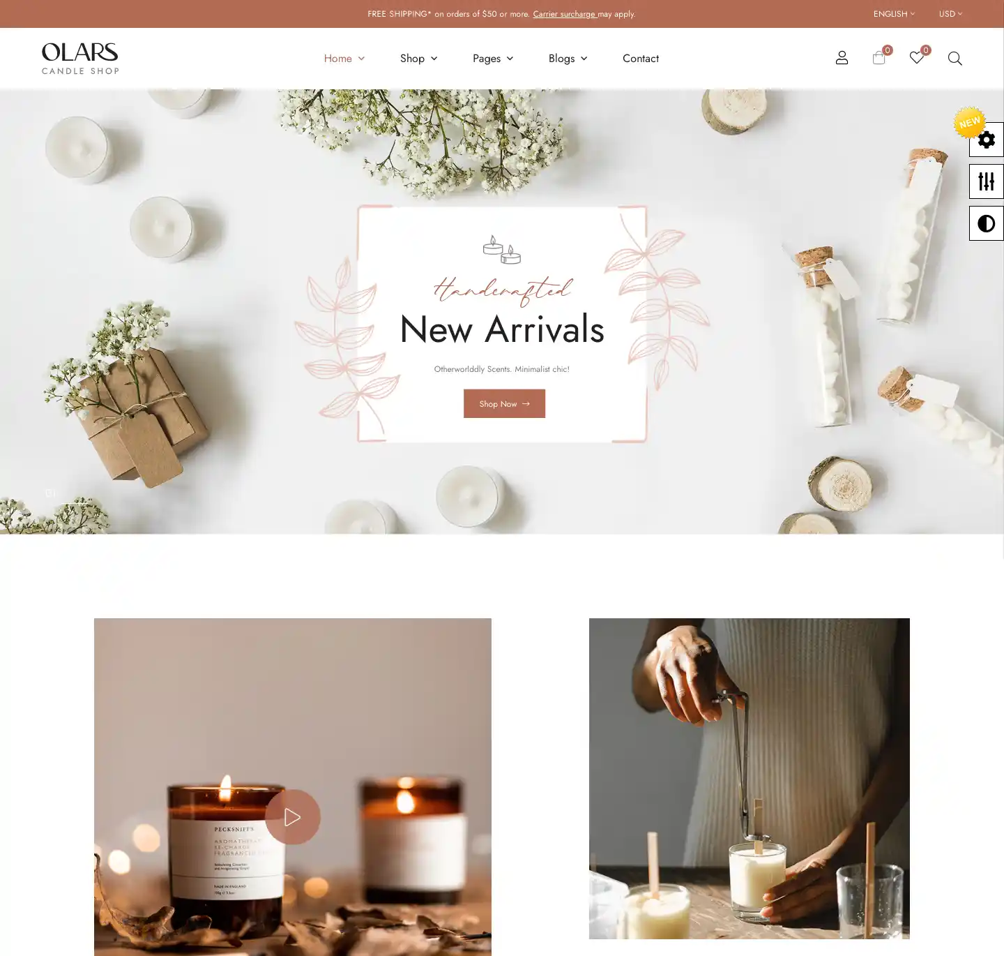 Olars - Giao Diện Web Bán Nến Thơm SEO chuẩn & Dễ Dùng hình nền